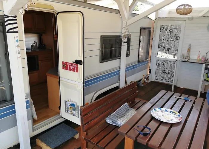 Campsite Sea Caravan/camper On The *