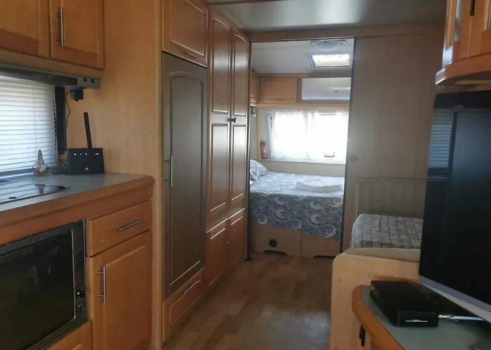 Sea Caravan/camper On The Camping *