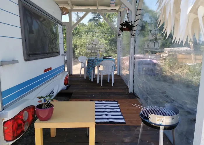 Sea Caravan/camper On The Camping *